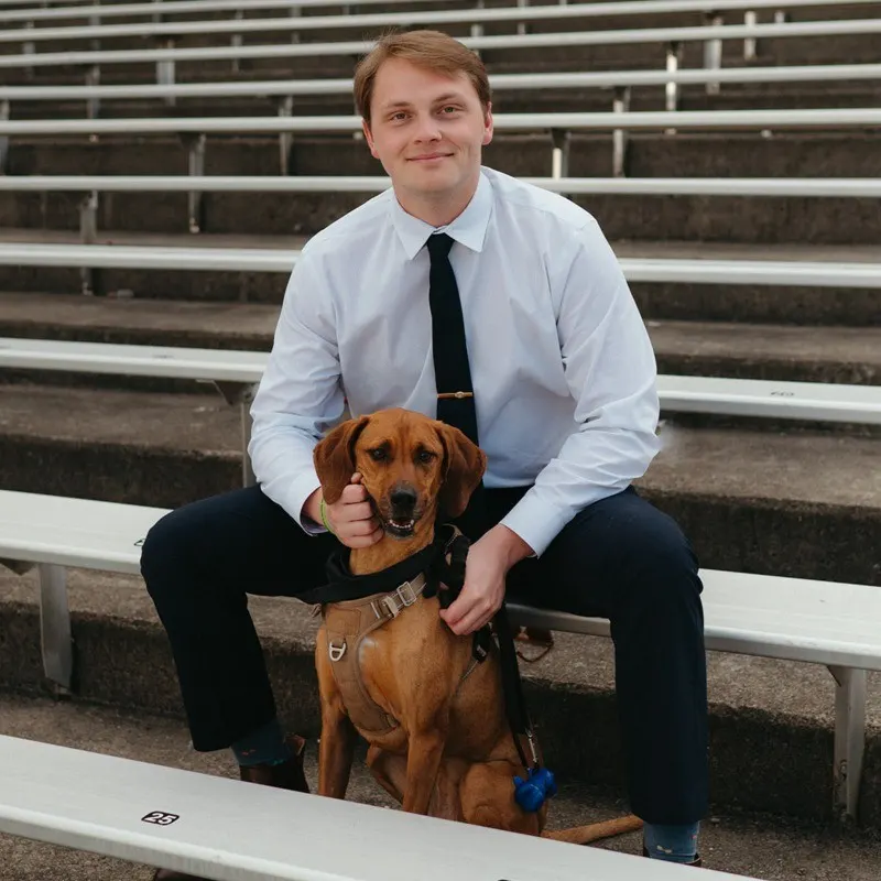 Walker Beard and his best friend.