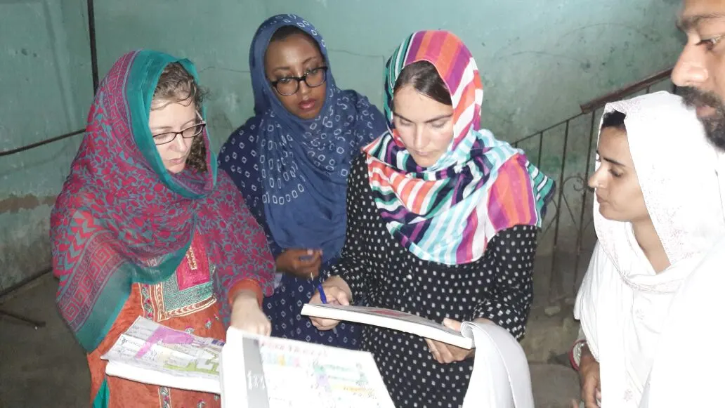 Ashley Burman with local vaccinators