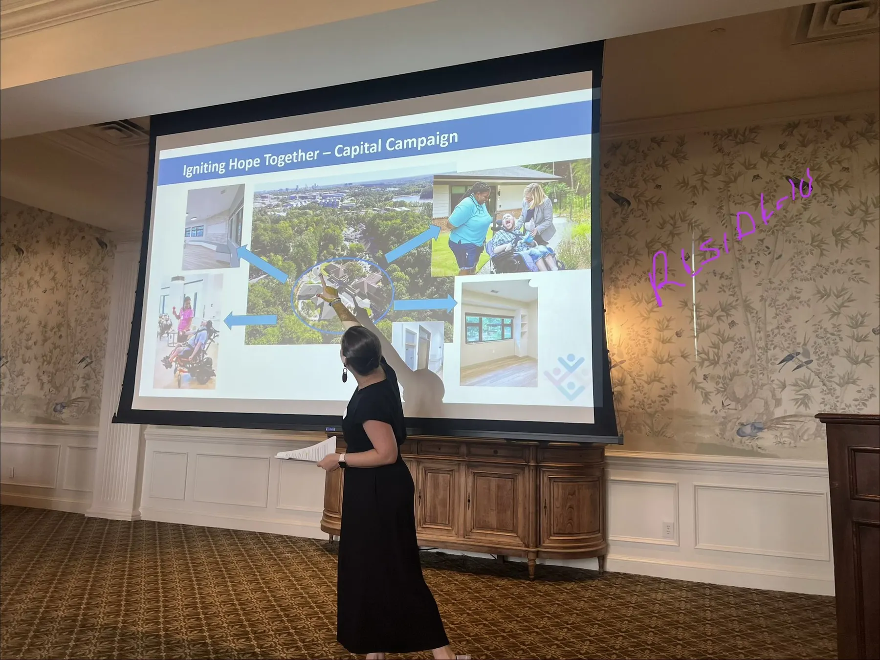 Brittany Constance presents TLC's Igniting Hope Together capital campaign to Rotary