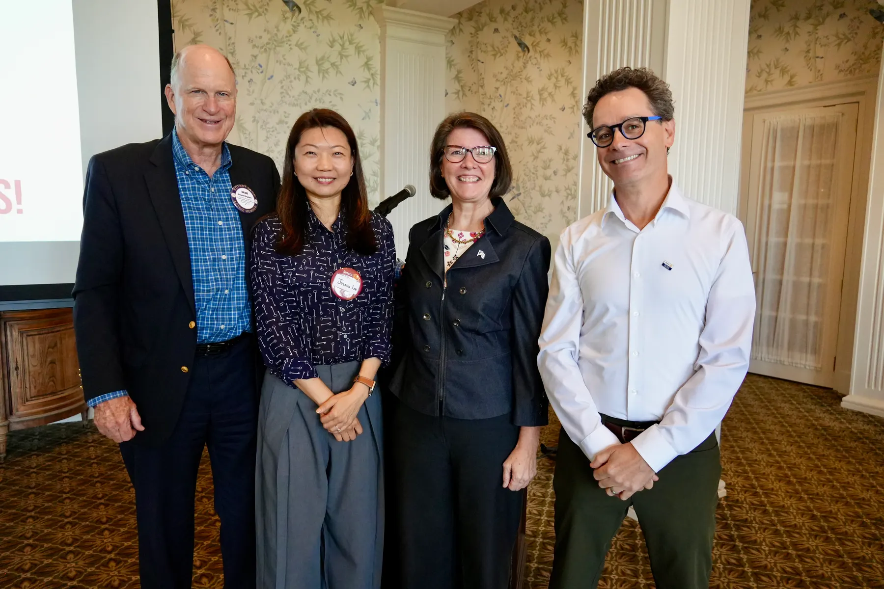 Rotary Club of Raleigh members with NC4ME speaker Carrie Hasbrouck after her presentation on veteran employment in North Carolina