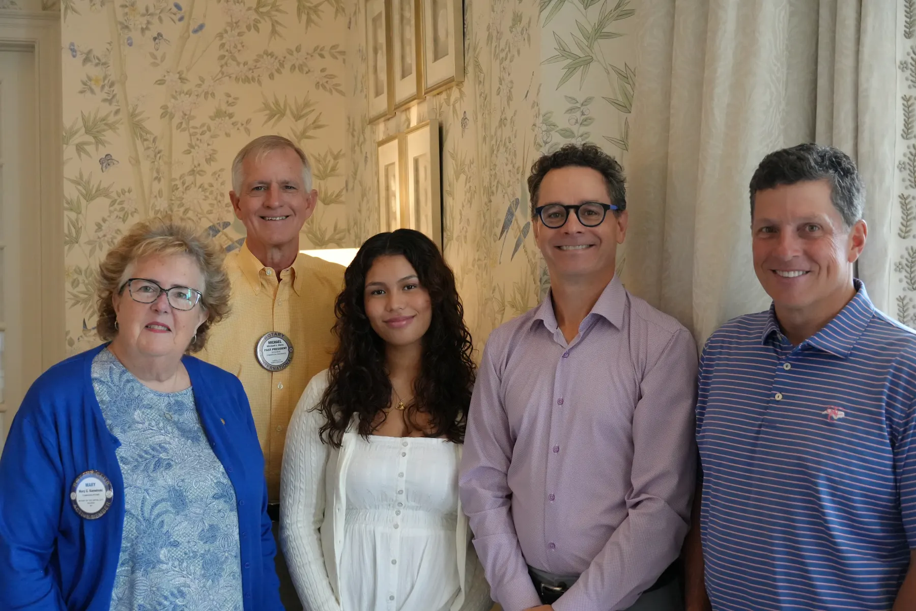 Mary Konwinski,  Michael L. Story, Jamela Page, Trevor Chambers, Blair Schrum Attend Rotary Meeting